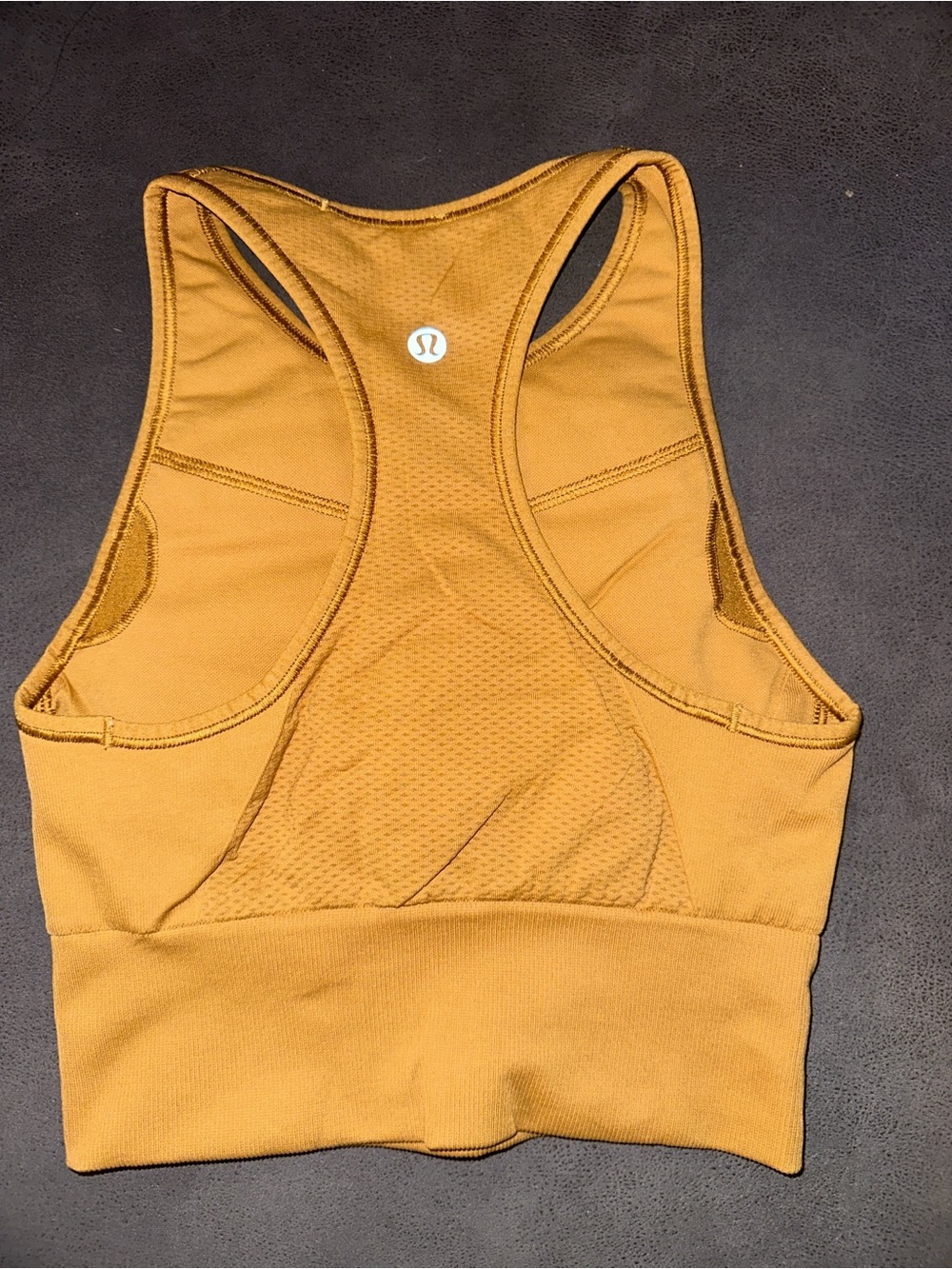 Lululemon Energy Long Line High Neck Sports Bra Mustard Brown Size 2